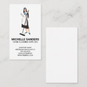 ホームクリーニングサービス | ほうき付き家政婦 名刺 (正面/裏面)