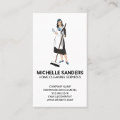 ホームクリーニングサービス | ほうき付き家政婦 名刺 (正面)