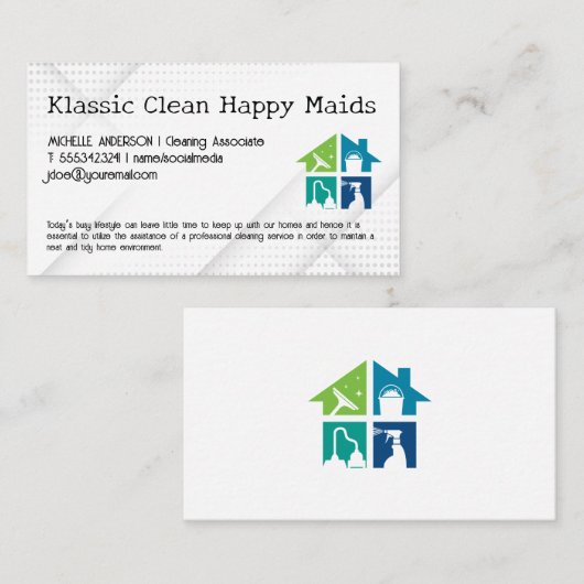 ホームクリーニングサービス |メイド 名刺 (正面/裏面)