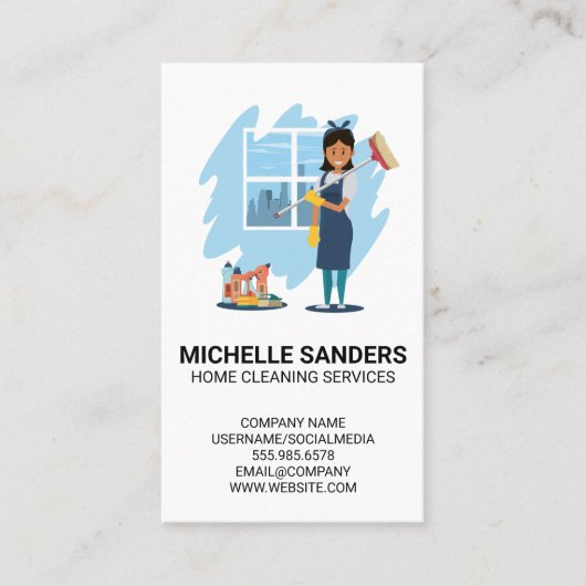 ホームクリーニングサービス | 家政婦 名刺 (正面)
