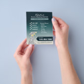 ホームクリーニングハウス保ズサービスティール（緑がかった色）グラデーション チラシ (手)