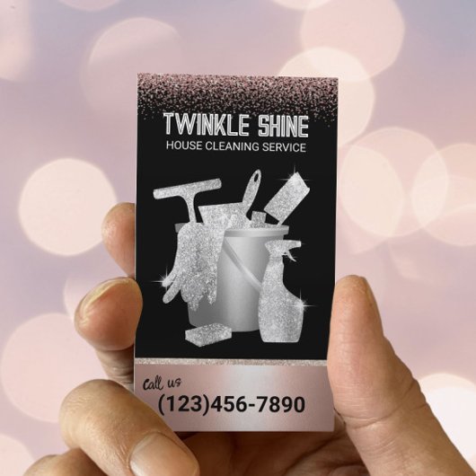 ホームクリーニングメイドサービスバラ金ゴールドグリッター 名刺