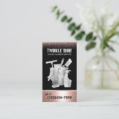 ホームクリーニングメイドサービスバラ金ゴールドグリッター 名刺 (スタンド正面)