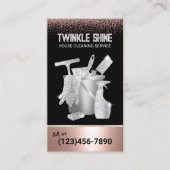 ホームクリーニングメイドサービスバラ金ゴールドグリッター 名刺 (正面)