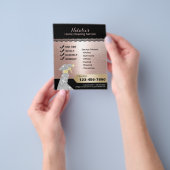 ホームクリーニングメイドサービスバラ金ゴールドブラックレース チラシ (手)