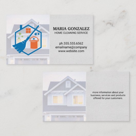 ホームクリーニング用品のロゴ | クリーナーサービス 名刺 (正面/裏面)