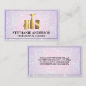 ホームクリーニング金ゴールドメタリック |ボケ 名刺 (正面/裏面)