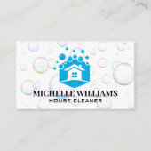 ホームクリーニング | シャボン玉と水玉 名刺 (正面)