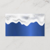 ホームクリーニング | 石けん水 | ブルーメタリックテクスチャ 名刺 (裏面)