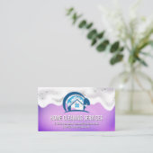 ホームクリーニング | 石けん水 | 紫メタリック 名刺 (スタンド正面)