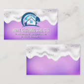 ホームクリーニング | 石けん水 | 紫メタリック 名刺 (正面/裏面)