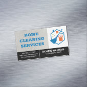 ホームクリーニング | Mop Broom Houseロゴ マグネット名刺 (インサイチュ)