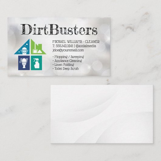 ホームクリーンアイコン |メイドサービス 名刺 (正面/裏面)