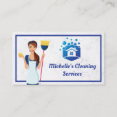 ホームサービスのクリーニング | ほうき付きメイド 名刺 (正面)