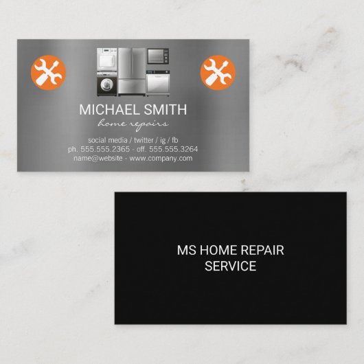 ホームサービスの修復 | ハードウェアツール | アプライアンス 名刺 (正面/裏面)