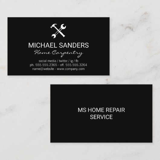 ホームサービスの修復 | ハードウェアツール 名刺 (正面/裏面)