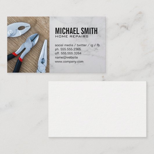 ホームサービスの修復 | ハードウェアツール 名刺 (正面/裏面)
