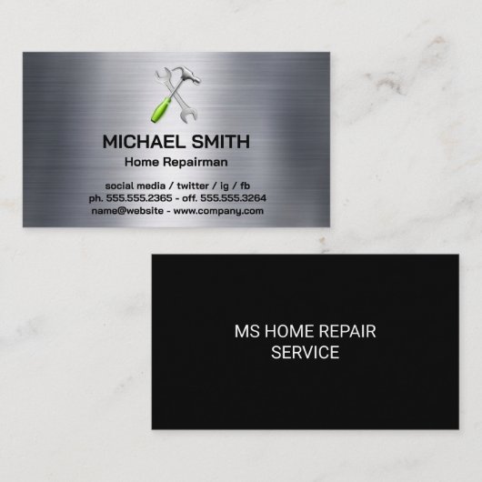 ホームサービスの修復 |ハードウェアハンドツール 名刺 (正面/裏面)