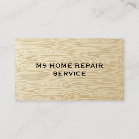 ホームサービスの修復 |木目バックグラウンド 名刺 (裏面)