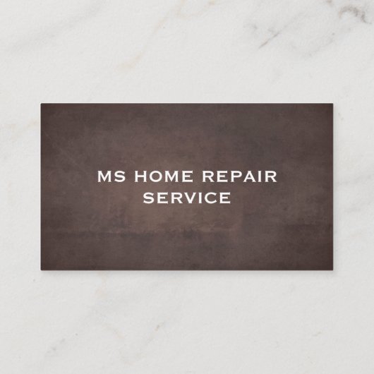 ホームサービスの修復 | 茶色のテクスチャ背景 名刺 (裏面)