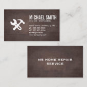 ホームサービスの修復 | 茶色のテクスチャ背景 名刺 (正面/裏面)