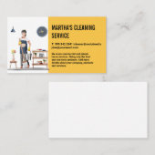 ホームサービス | 女性が家を掃除する 名刺 (正面/裏面)