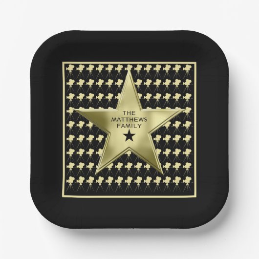 ホームシアターパーソナライズされたファミリー名映画スター ペーパープレート (正面)
