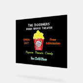 ホームシアターポップコーンコールドビールアクリル看板 アクリルサイン (傾斜)