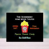 ホームシアターポップコーンコールドビールアクリル看板 アクリルサイン (ニュートラル)