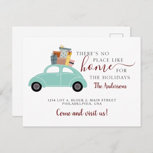 ホームシアンの車のギフトが移動のような場所がない 案内ポストカード (正面/裏面)