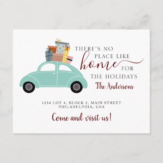 ホームシアンの車のギフトが移動のような場所がない 案内ポストカード (正面)