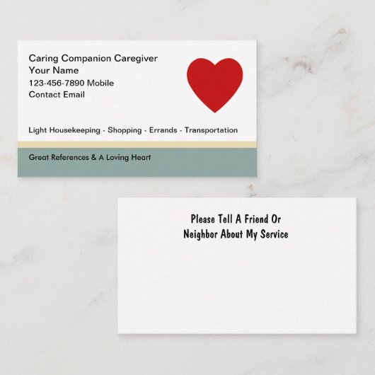 ホームシンプル介護者名刺デザイン 名刺 (正面/裏面)