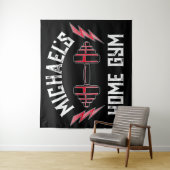 ホームジムウエイトリフティングパーソナライズされたフィットネスフラグ タペストリー (インサイチュ)