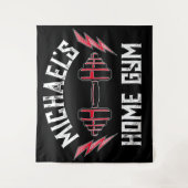 ホームジムウエイトリフティングパーソナライズされたフィットネスフラグ タペストリー (正面)