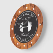 ホームジムウエイトリフティング素朴トレーニングウッド名 ラージ壁時計 (傾斜)