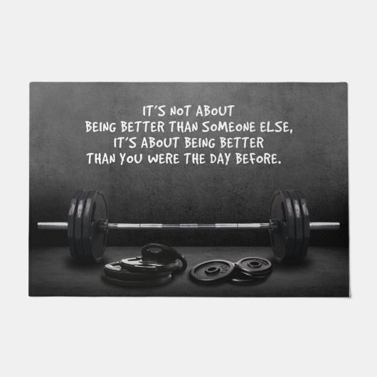 ホームジムデコール、フィットネスモチベーションDoormat ドアマット (正面)