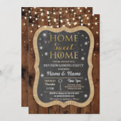 ホームスイーツ引っ越し祝いパーティースノーフレークフェスティバル招待状 招待状 (正面/裏面)