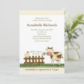 ホームスイートファーム牛ベイビーシャワー招待状 招待状 (スタンド正面)