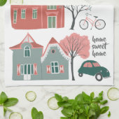 ホームスイートホームかわいい家のキッチンタオル キッチンタオル (折り畳み)