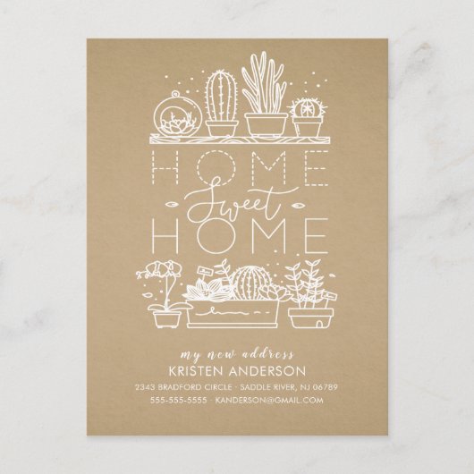 ホームスイートホームの多肉植物引越しのお知らせ 案内ポストカード (正面)