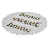 ホームスイートホームの花の装飾文字 カッティングボード (角)