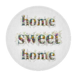 ホームスイートホームの花の装飾文字 カッティングボード