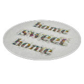 ホームスイートホームの花の装飾文字 カッティングボード (角)