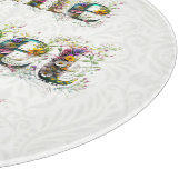 ホームスイートホームの花の装飾文字 カッティングボード (角)