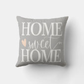 ホームスイートホームアンドピンクハートグレー クッション (裏面)