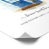 ホームスイートホームウォーターカラーカントリースタイルブルードア ポスター (角)