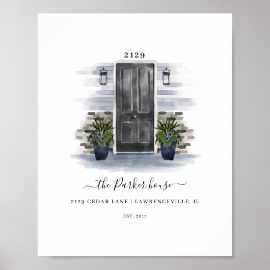 ホームスイートホームウォーターカラーグレードアブリックトリム ポスター (正面)