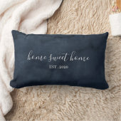 ホームスイートホームウォーターカラーネイビー装飾用クッション ランバークッション (ブランケット)