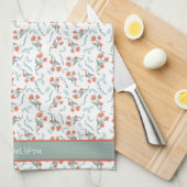 ホームスイートホームウォーターカラーフローラルパターン キッチンタオル (四つ折り)