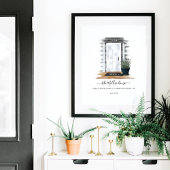 ホームスイートホームウォーターカラーホワイトハンプトンズドア ポスター